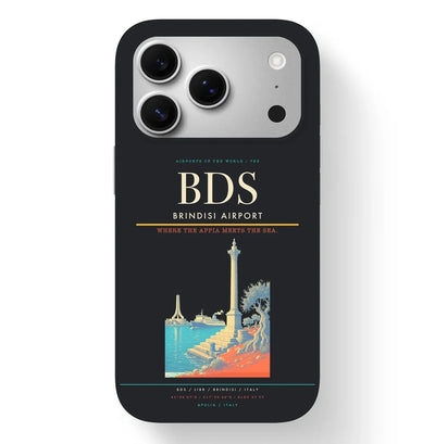Brindisi Airport (BDS) design on black iPhone 17 Pro MagSafe case