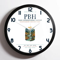 Thumbnail for Paro International Airport (PBH) design on white framed wall clock