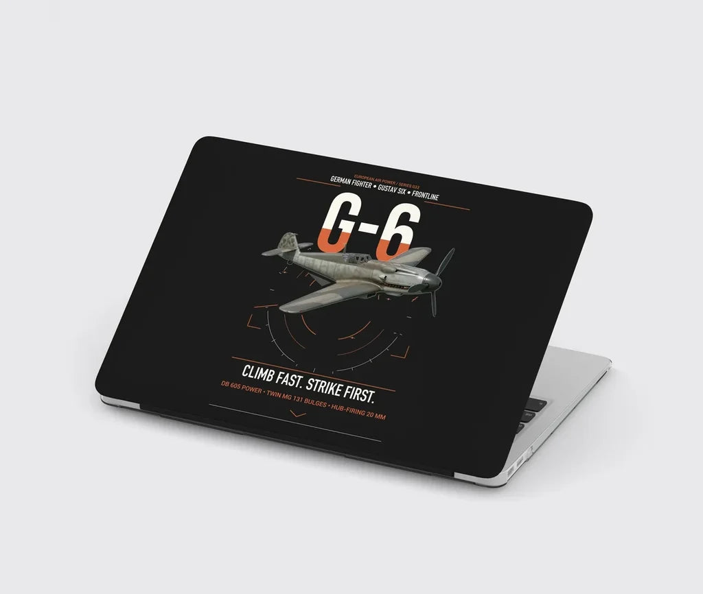 Messerschmitt Bf 109G-6 design on black MacBook case