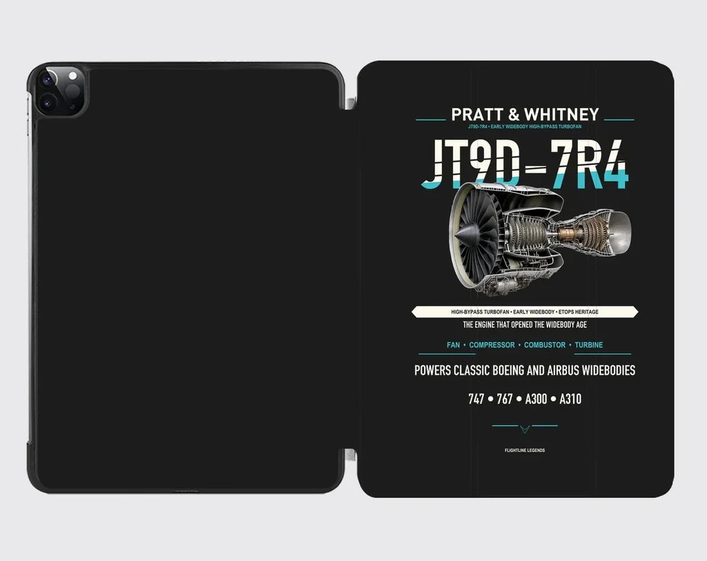 JT9D-7R4 design on black ipad tablet case