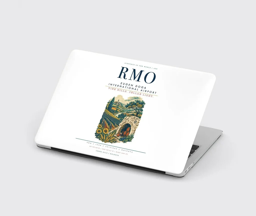 Chisinau Eugen Doga International Airport (RMO) design on white MacBook case