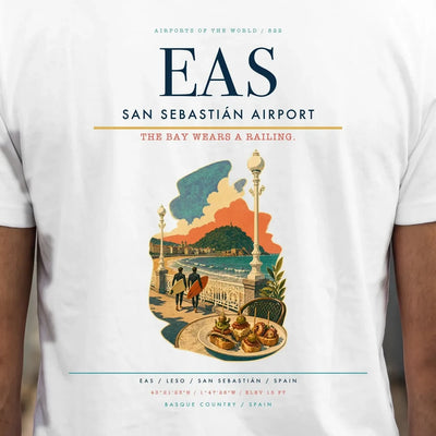 San Sebastián Airport (EAS) double-side t-shirt design close-up cover