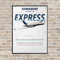 Thumbnail for Bombardier Global Express vertical canvas print - framed - white background