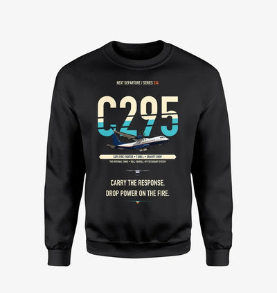 Airbus C295 Firefighter design on black sweatshirt