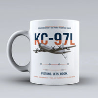 Thumbnail for KC-97L STRATOFREIGHTER design on white ceramic mug, double-side print