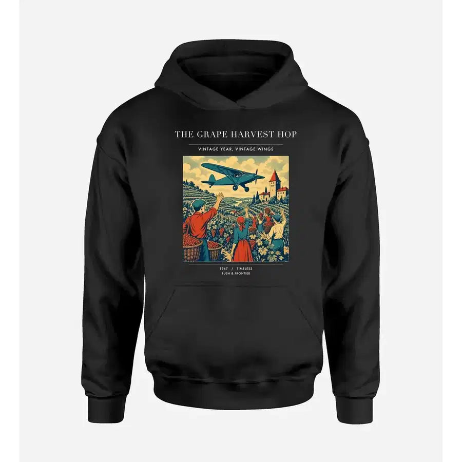 VINTAGE G4445 - The Grape Harvest Hop - Premium Hoodie design on black premium