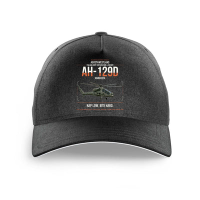 AgustaWestland AH-129D Mangusta design on black printed hat