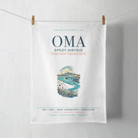Thumbnail for Omaha Eppley Airfield (OMA) design on white towel