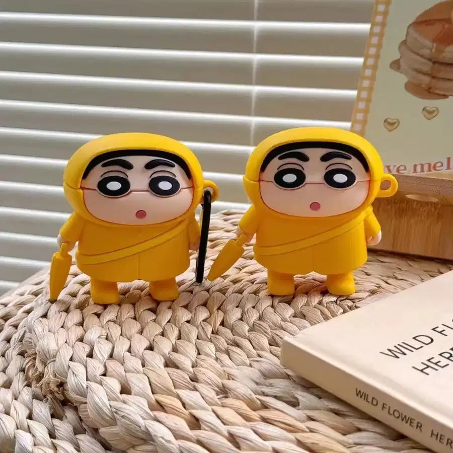 Yellow raincoat AirPods Protective Cover: Cute Cartoon Silicone Soft Shell aviation design on premium AirPods case for AirPod.