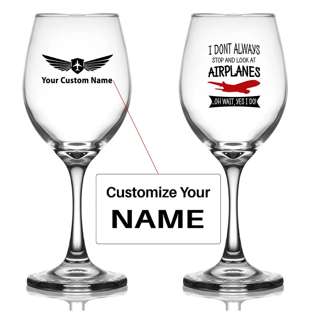 Customisable Plane Spotter Wine Glass
