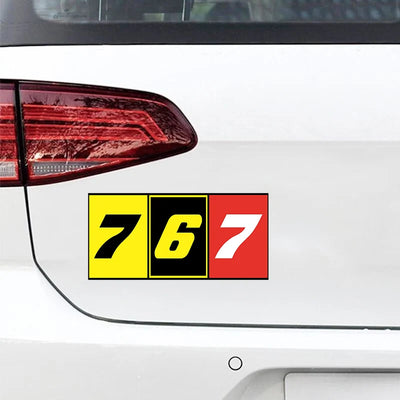 Flat Colourful 767 Car aviation design car sticker in weather-resistant vinyl.