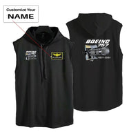 Thumbnail for Boeing 757 & Rolls Royce Engine (RB211) aviation design on breathable cotton with hood hooded tank top.