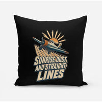 Thumbnail for Sunrise Dust And Straight Lines design on black pillow