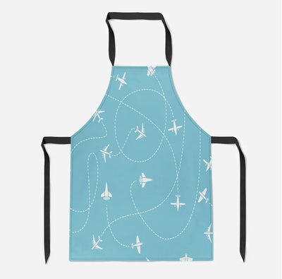 Travel The World By Plane aviation design on durable cotton blend kitchen apron.