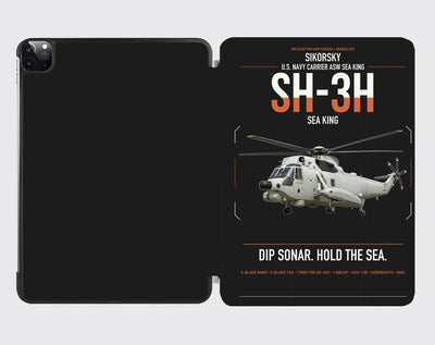 Sikorsky SH-3H Sea King design on black ipad tablet case