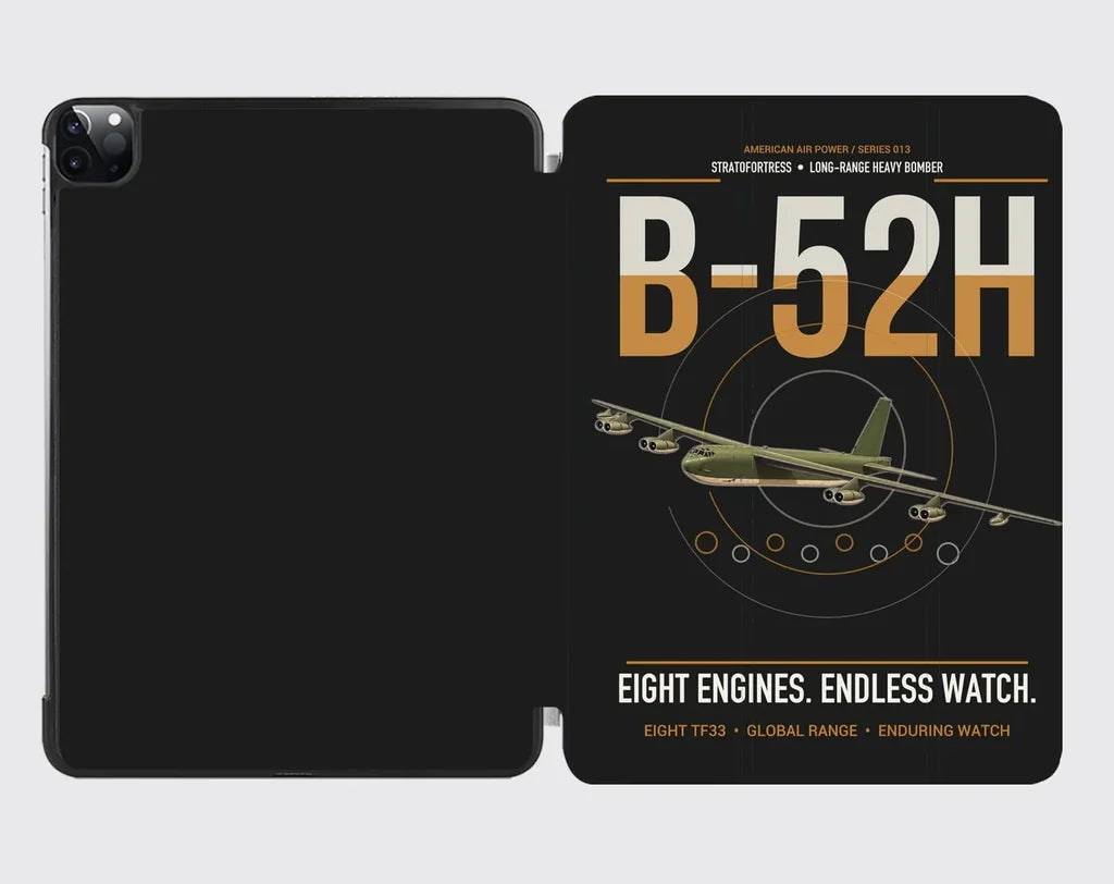 B-52H Stratofortress design on black ipad tablet case