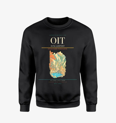 Oita Airport (OIT) design on black sweatshirt