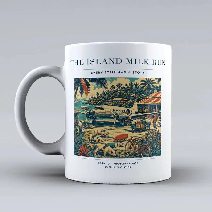 VINTAGE G4084 - The Island Milk Run - Ceramic Mug design on white