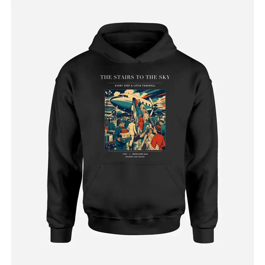 VINTAGE G4214 - The Stairs To The Sky - Premium Hoodie design on black premium