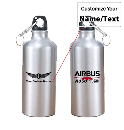 Amazing Airbus A350 XWB aviation design on thermos, vacuum-insulated.