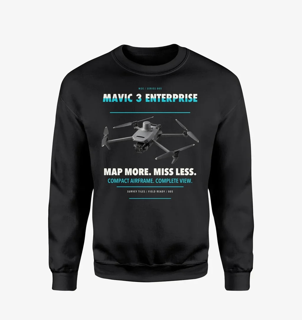 DJI Mavic 3 Enterprise design on black sweatshirt