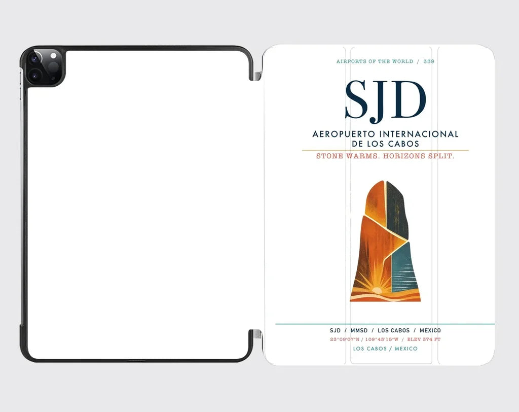 Aeropuerto Internacional de Los Cabos (SJD) design on white ipad tablet case