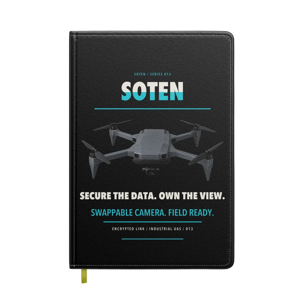 ACSL SOTEN design on black notebook