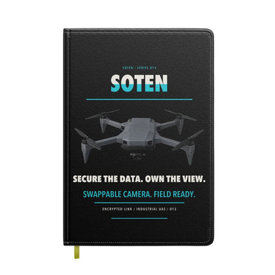 ACSL SOTEN design on black notebook
