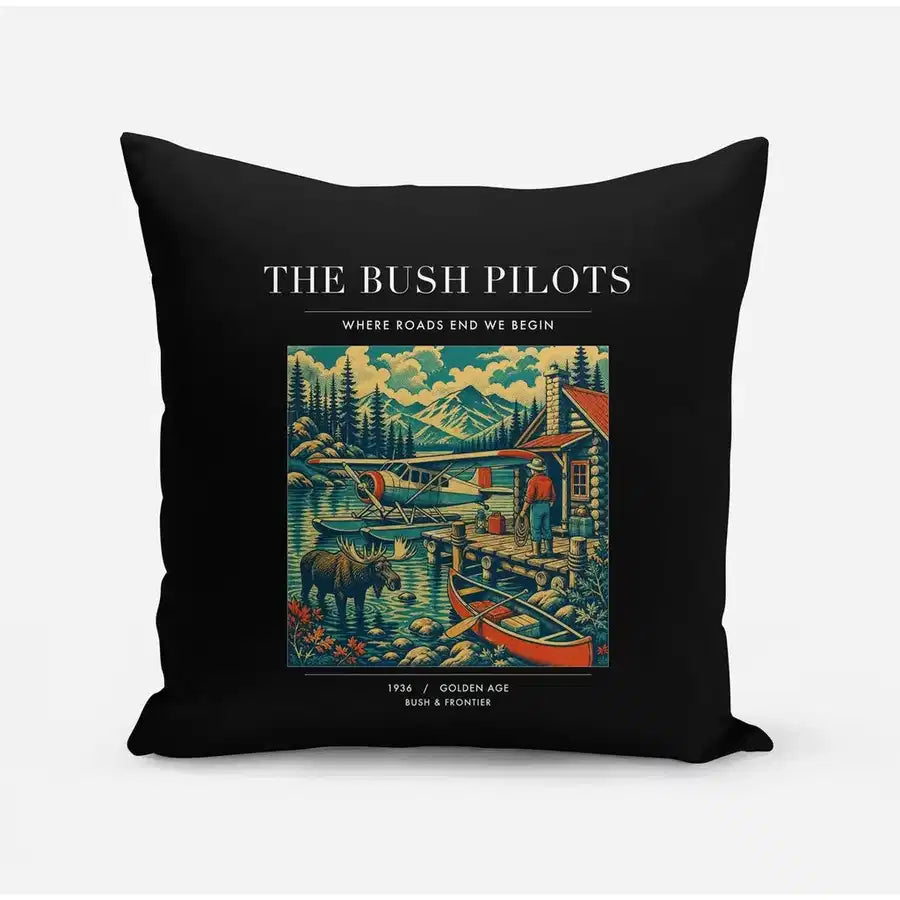 VINTAGE G4029 - The Bush Pilots - Designed Pillows design on black