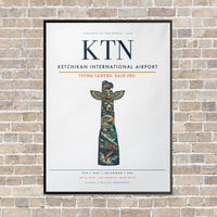 Thumbnail for Ketchikan International Airport KTN vertical canvas print - framed - white background