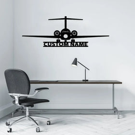 Boeing 717 Silhouette Wall Metal Signs