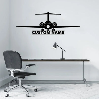Boeing 717 Silhouette aviation design on durable metal with painted finish metal wall sign.