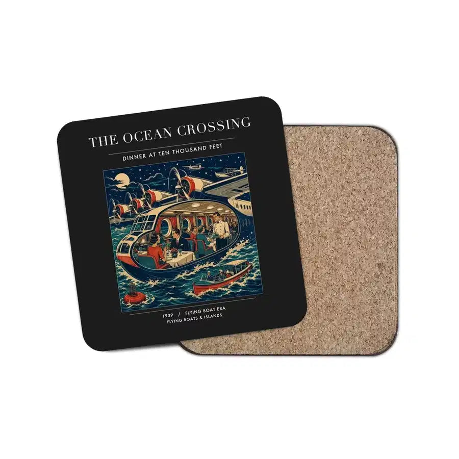 The Ocean Crossing - Designed Coasters design on black 1-piece