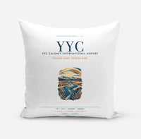 Thumbnail for YYC Calgary International Airport (YYC) design on white pillow