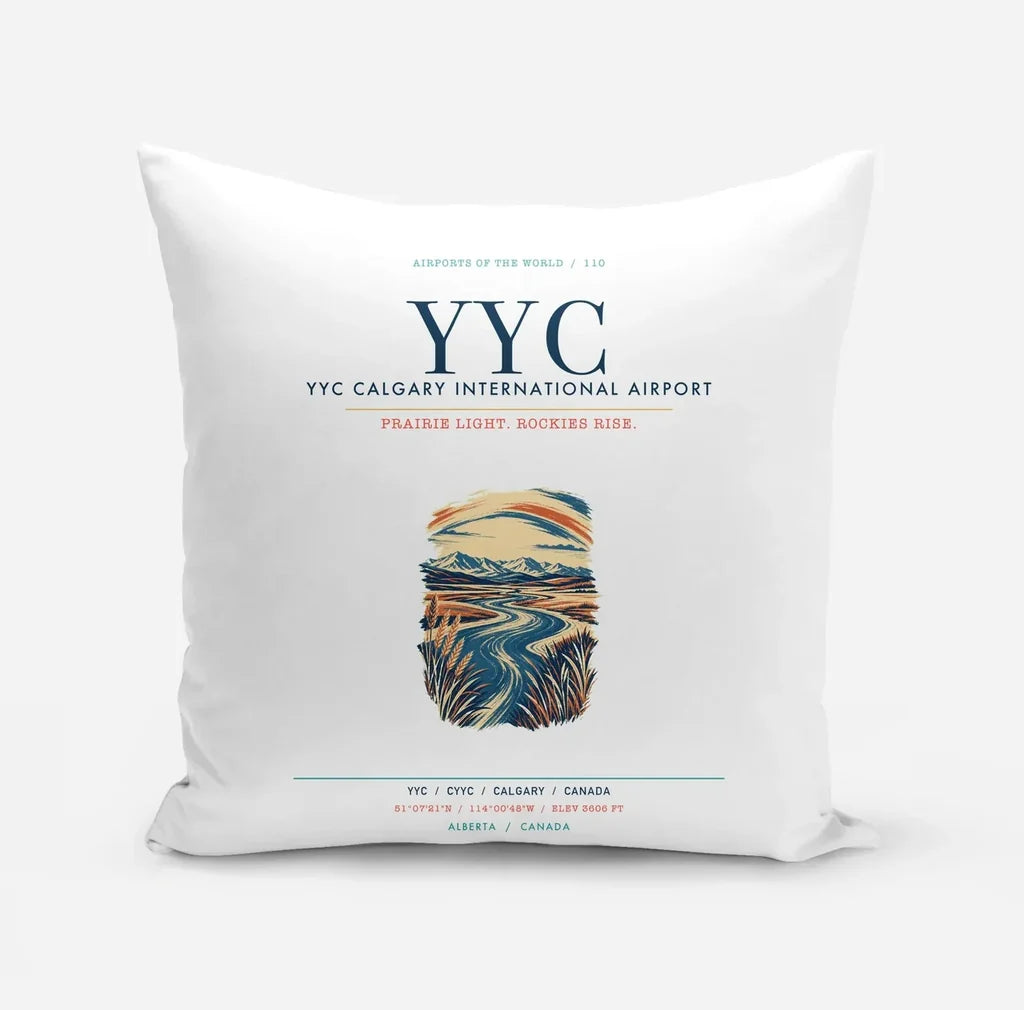 YYC Calgary International Airport (YYC) design on white pillow
