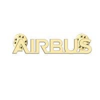 Thumbnail for Airbus & Text aviation hollow pin in polished alloy.
