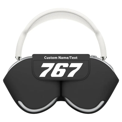 Boeing 767 Flat Text aviation themed AirPods Max case for AirPods Max.