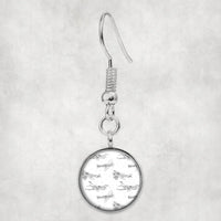 Thumbnail for Side view of Super Aircrafts aviation earrings in hypoallergenic alloy, polished finish.