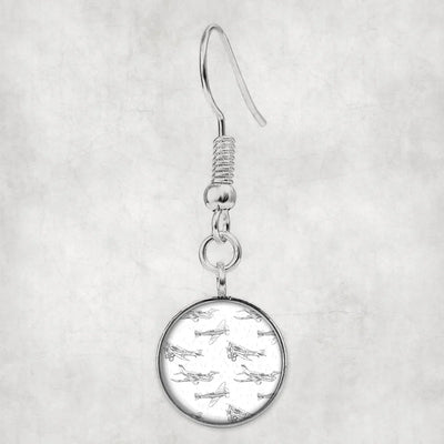 Side view of Super Aircrafts aviation earrings in hypoallergenic alloy, polished finish.