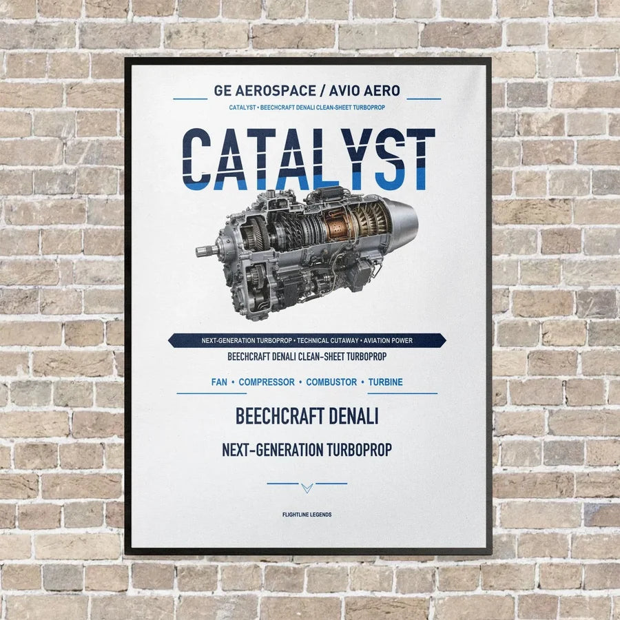 CATALYST vertical canvas print - framed - white background