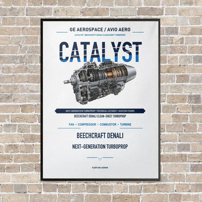 CATALYST vertical canvas print - framed - white background
