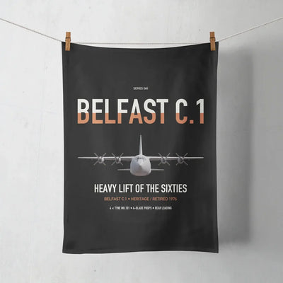 Short Belfast C.1 design on black towel