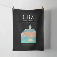 Thumbnail for Graz Airport (GRZ) design on black towel
