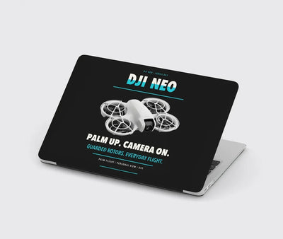 DJI Neo design on black MacBook case