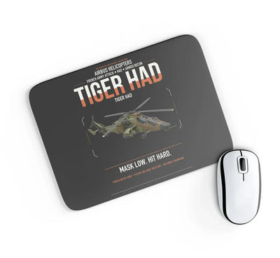 Airbus Helicopters Tiger HAD design on black rectangle mouse pad