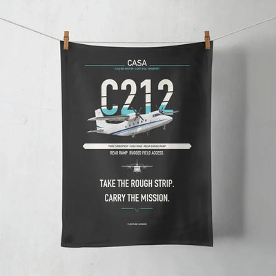 CASA C-212-400 Aviocar design on black towel