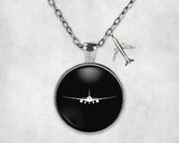 Thumbnail for Boeing 787 Silhouette aviation necklace, stainless steel body with engraved detail.