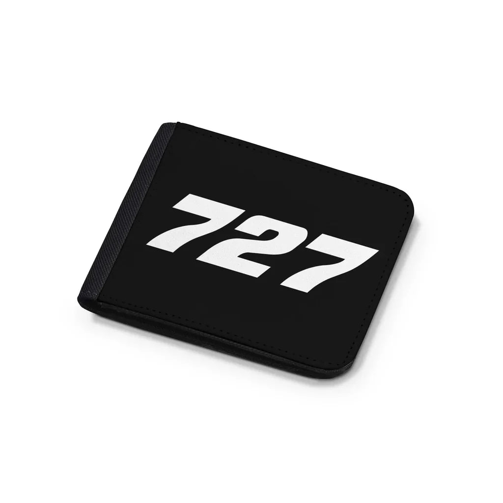 Boeing 727 Flat Text aviation wallet in leather.