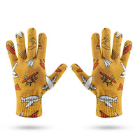 Thumbnail for Super Drawings of Airplanes aviation design on soft knit fabric gloves.