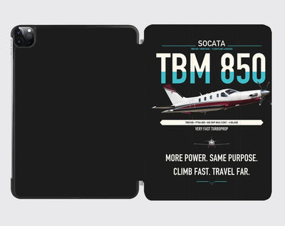 Socata TBM 850 design on black ipad tablet case